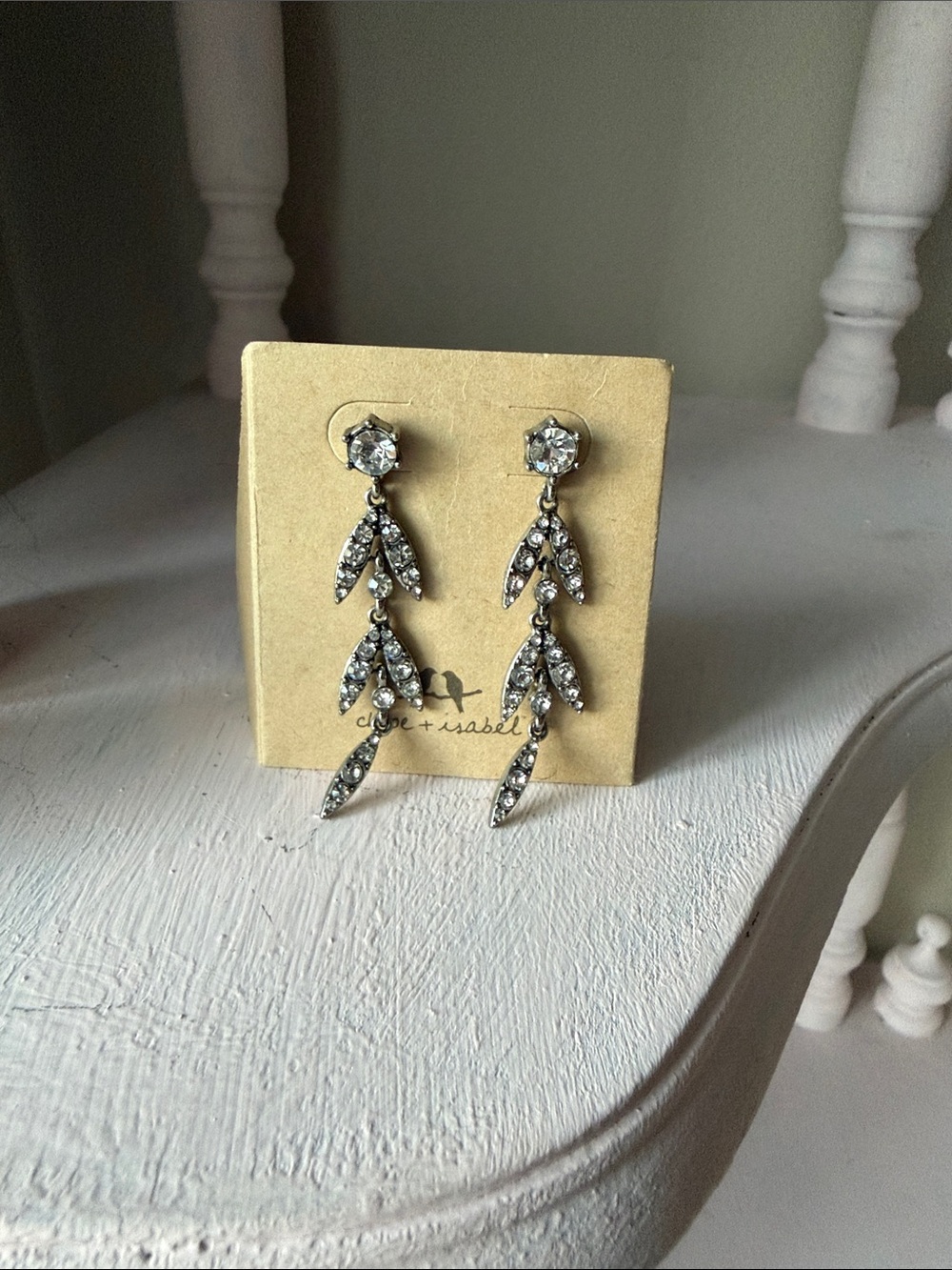 Chloe + Isabel Silver Crystal Drop Earrings - Silver